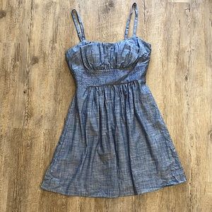 Faux Denim A-line Short Dress